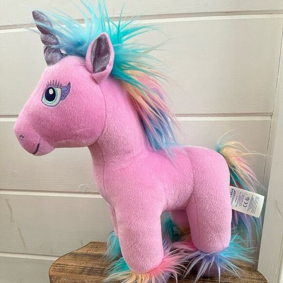 ADORABLE🦄 Build A Bear- PINK Unicorn w/ Multicolored Mane and Tail!! -2019 - Picture 2 of 7
